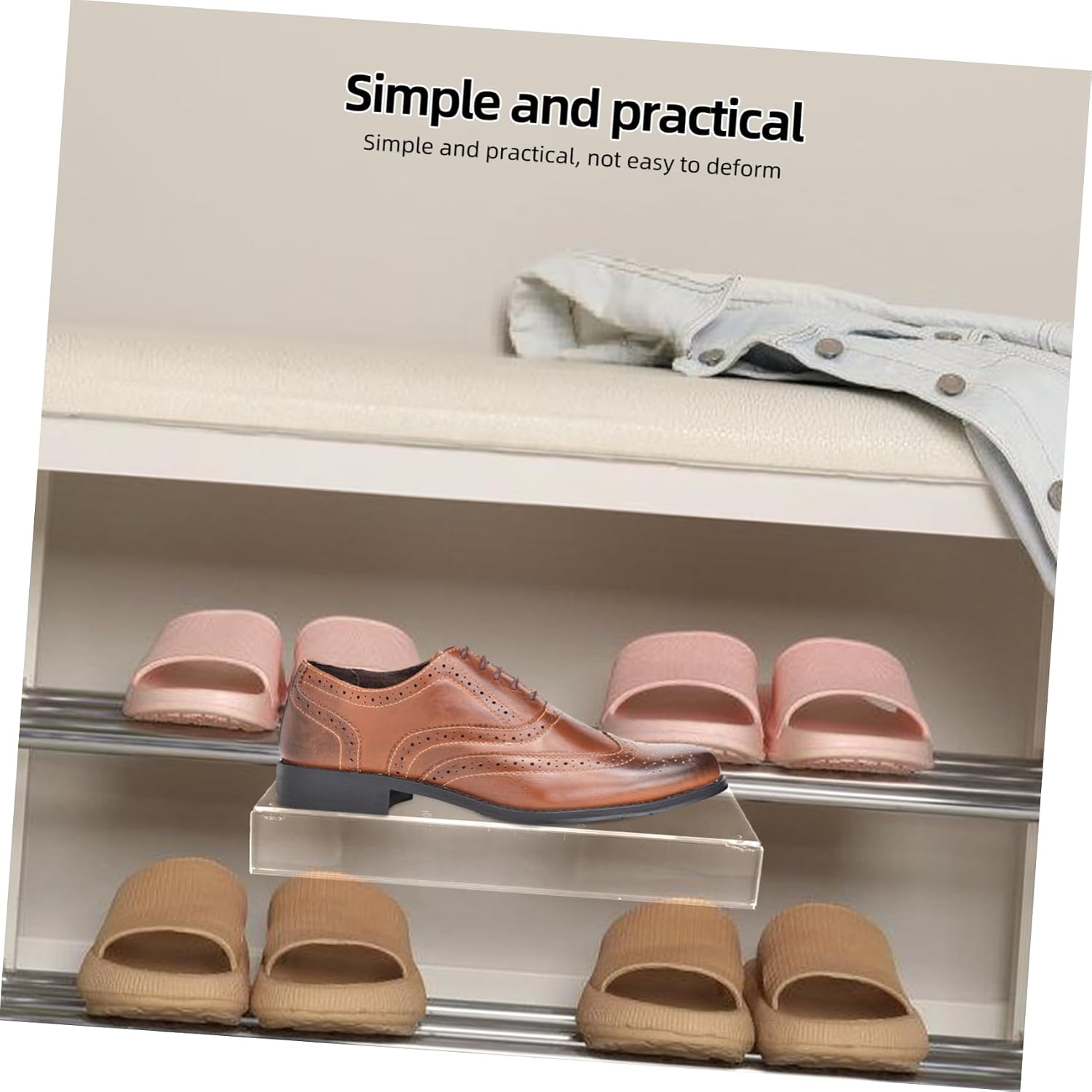 Zerodeko 2Pcs Clear Wall Shelf for Shoes Rack Space Saving Storage for Sneakers and Heels Shoe Mount for Retail and Home Use