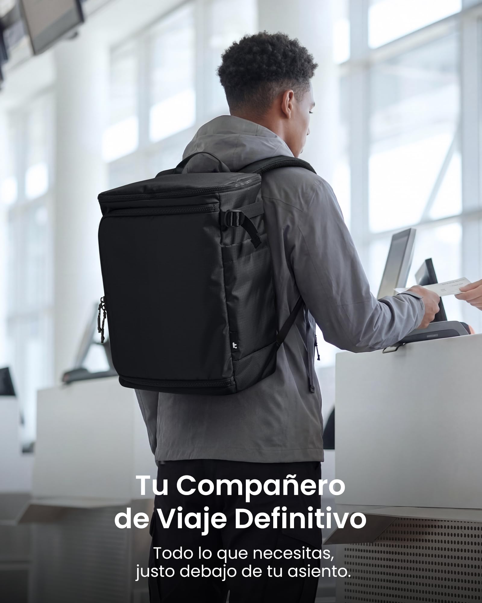 tomtoc Mochila Ryanair 40x30x20, Expandible 23-28L Mochila Viaje Cabina Avion 40x20x25 Vueling, 45x36x20 EasyJet, Hombre Mujer Equipaje de Mano Impermeable Ligero para Avión, Negocios y Uso Diario | Mochila para objetos personales Frontier JetBlue, equipa