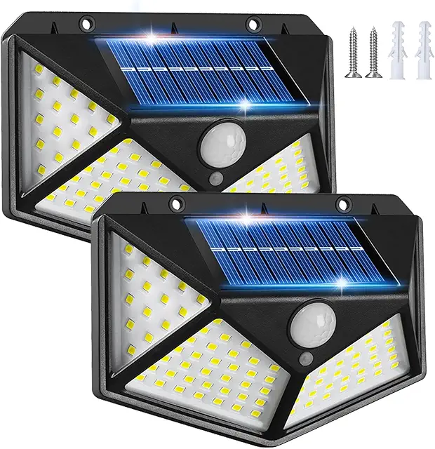 Lampe Solaire Extérieur Détecteur Mouvement IP65 - 2 Pack Applique Murale Étanche