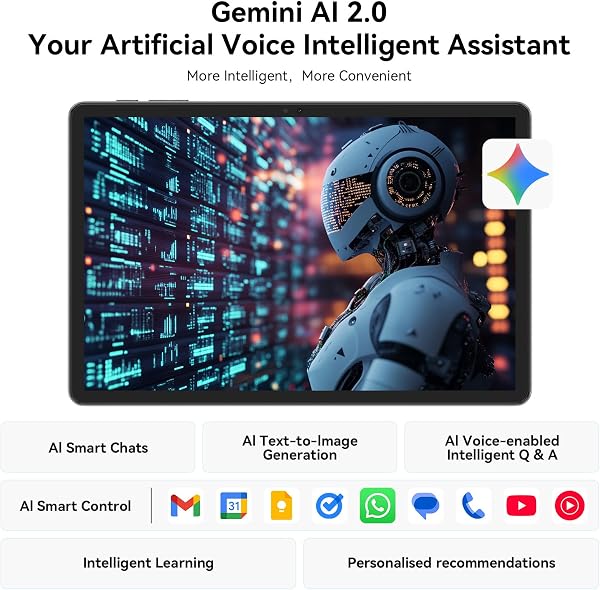 Android 16 Tablet,11 Inch Tablet with 24GB RAM 128GB ROM,Octa-Core T7250 Processor,90Hz Display,8000mAh Battery with Fast Charging & OTG Reverse Charge,Gemini AI Tablets,Smart Camera,4-Year Warranty - 4