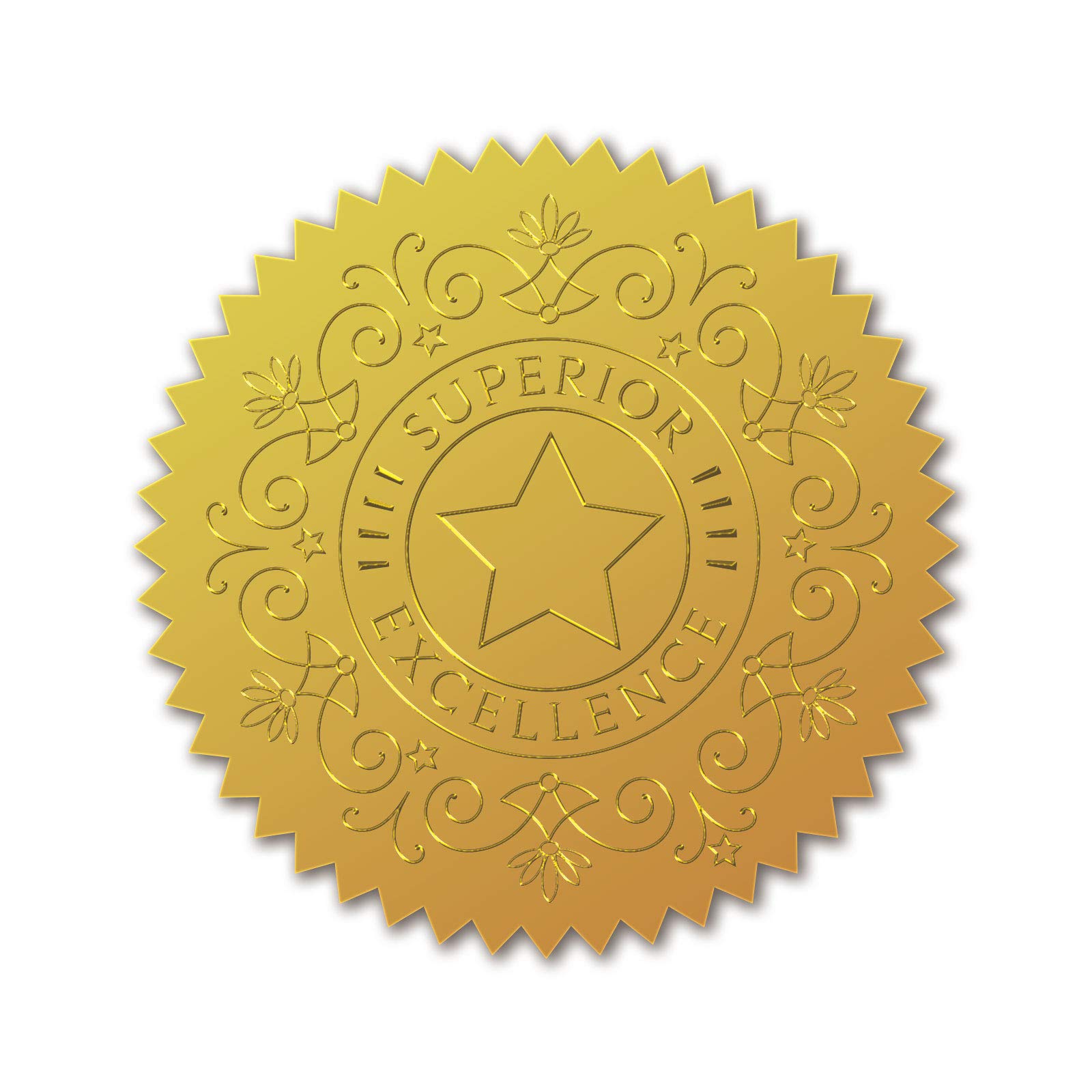 CRASPIRE 100 Pcs Gold Foil Stickers Award Of Excellence Embossed Certificate Seals Self Adhesive Stickers Medal Decoration Stickers Certificate Graduation Corporate Notary Stamps - View #8