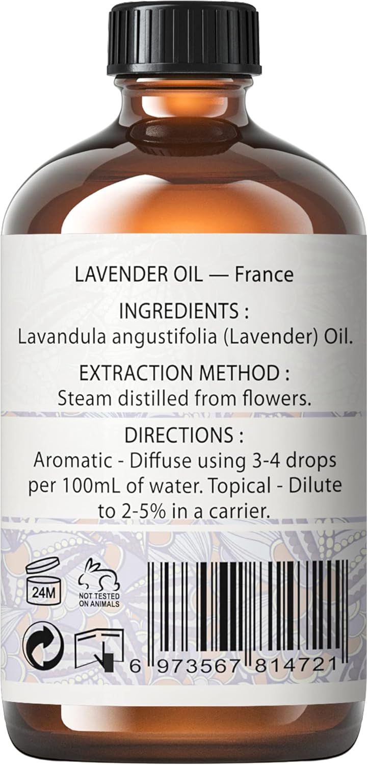 Lavender Essential Oil 4 Oz, Pure Chamomile Oil for Diffuser Skin Massage Candle Soap Making- 4 FL Oz