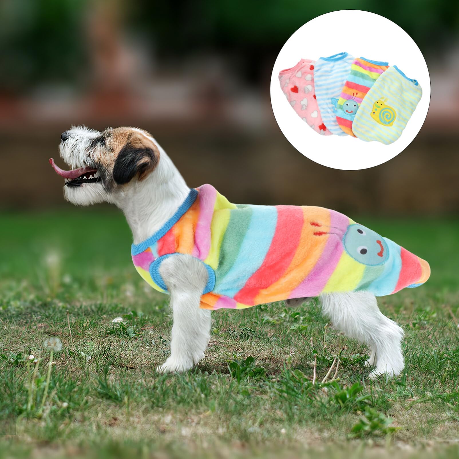 NUOBESTY 4stücke Hundeweste aus Flanell Warme Tierbekleidung für Kleine Hunde Bequemes Design für Alltag und Feiertage Haustierbedarf