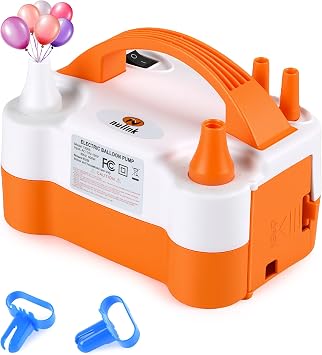 Balloon Pump Electric Portable Dual Nozzle | Air Pump for Balloons Blower Pump Inflator for Decoration, Birthday Party [110V120V, 600W]