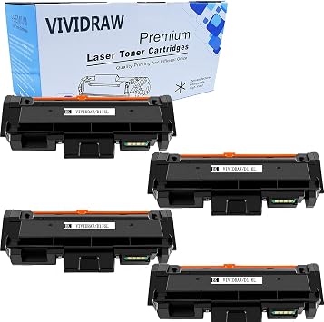 VIVIDRAW Compatible Toner Cartridge Replacement for Samsung MLT-D116L 116L D116L Used for SL-M2825WN M2625D M2885FW M2675FN M2875FW Printer, 4-Pack, Black