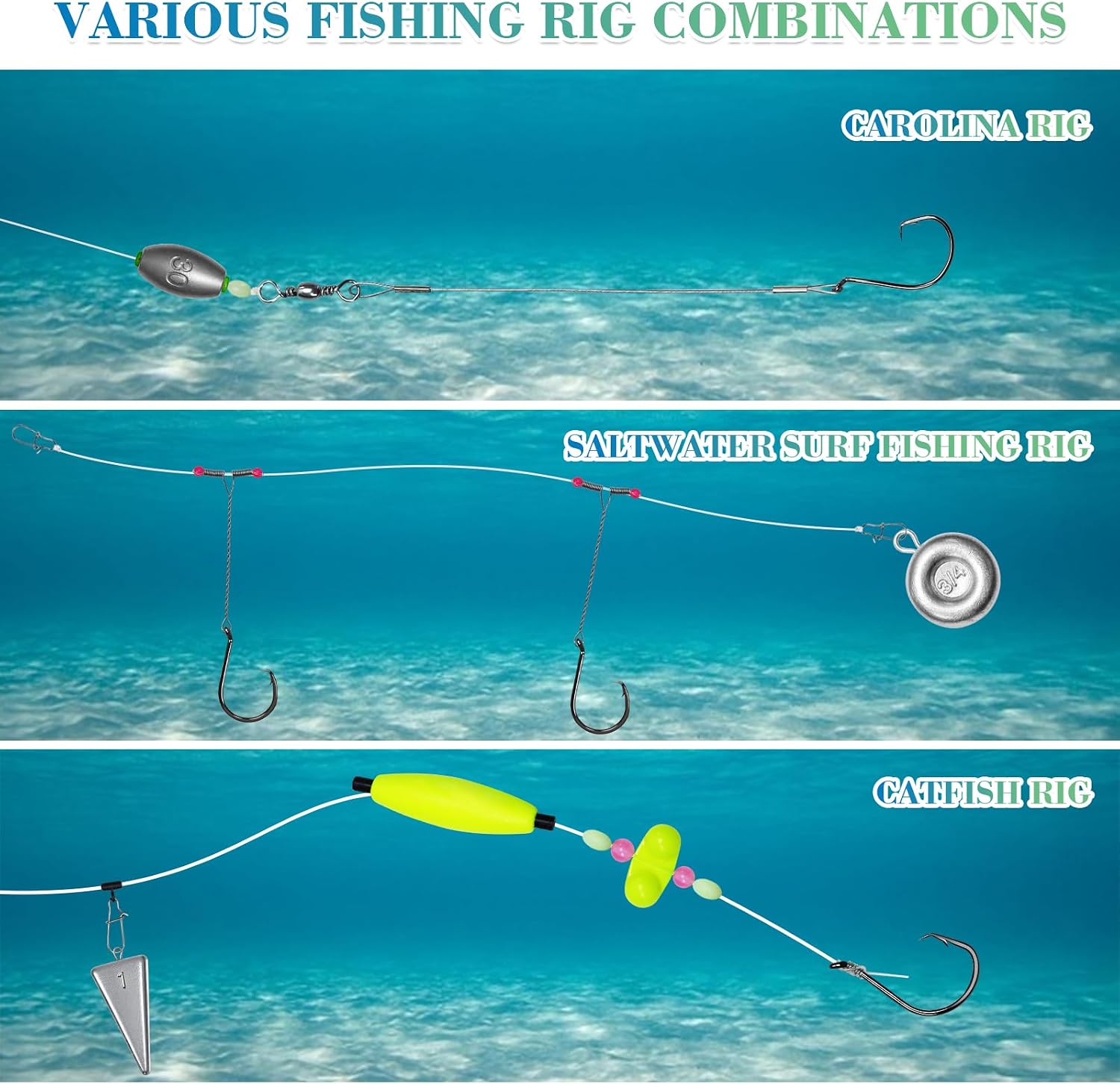 Fishing Tackle Kit with Tackle Box, Freshwater Fishing Accessories Set Including Hooks, Sinkers, Floats, Swivels, Snaps, Lures & Fishing Rigs for Bass, Trout, Crappie, Catfish, River & Lake Fishing