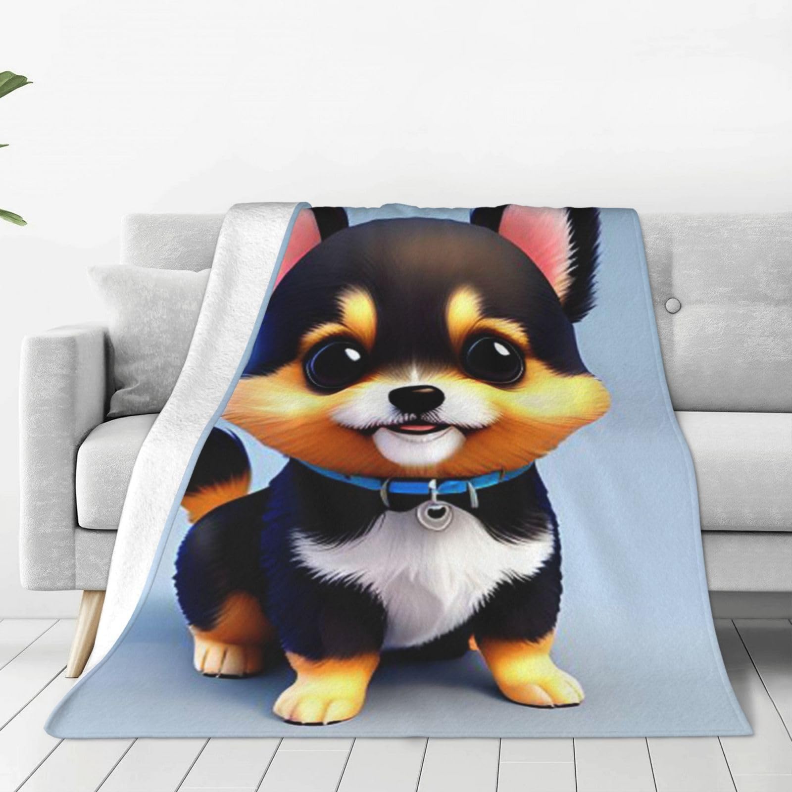Couverture en flanelle super douce Card Love Fancy pour chiot lit et canapé
