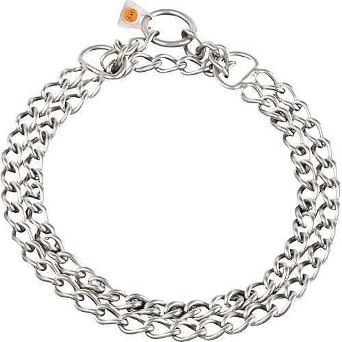 Sprenger - Collar para perros de acero inoxidable, 2 filas de acero inoxidable, mate, 3,0 mm con cadena…
