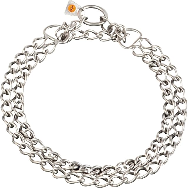 Sprenger - Collar para perros de acero inoxidable, 2 filas de acero inoxidable, mate, 3,0 mm con cadena…