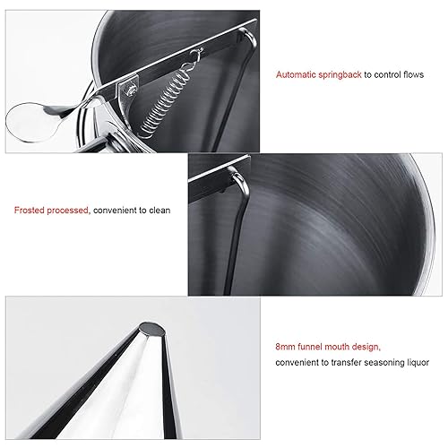 Miniatura 6 de Embudo de pistón dispensador de masa para panqueques de acero inoxidable embudo para hornear postres de pasteles herramientas de cocina con soporte
