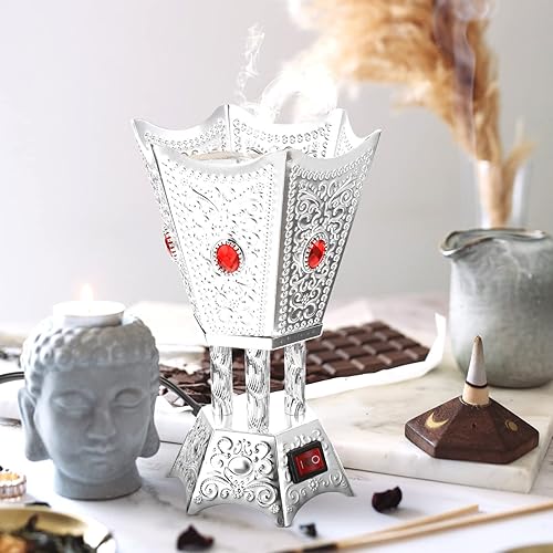 Miniatura 5 de MAGICLULU 1 unids quemador de incienso eléctrico estilo Oriente Medio Incensario eléctrico para oficina en casa nosotros enchufe