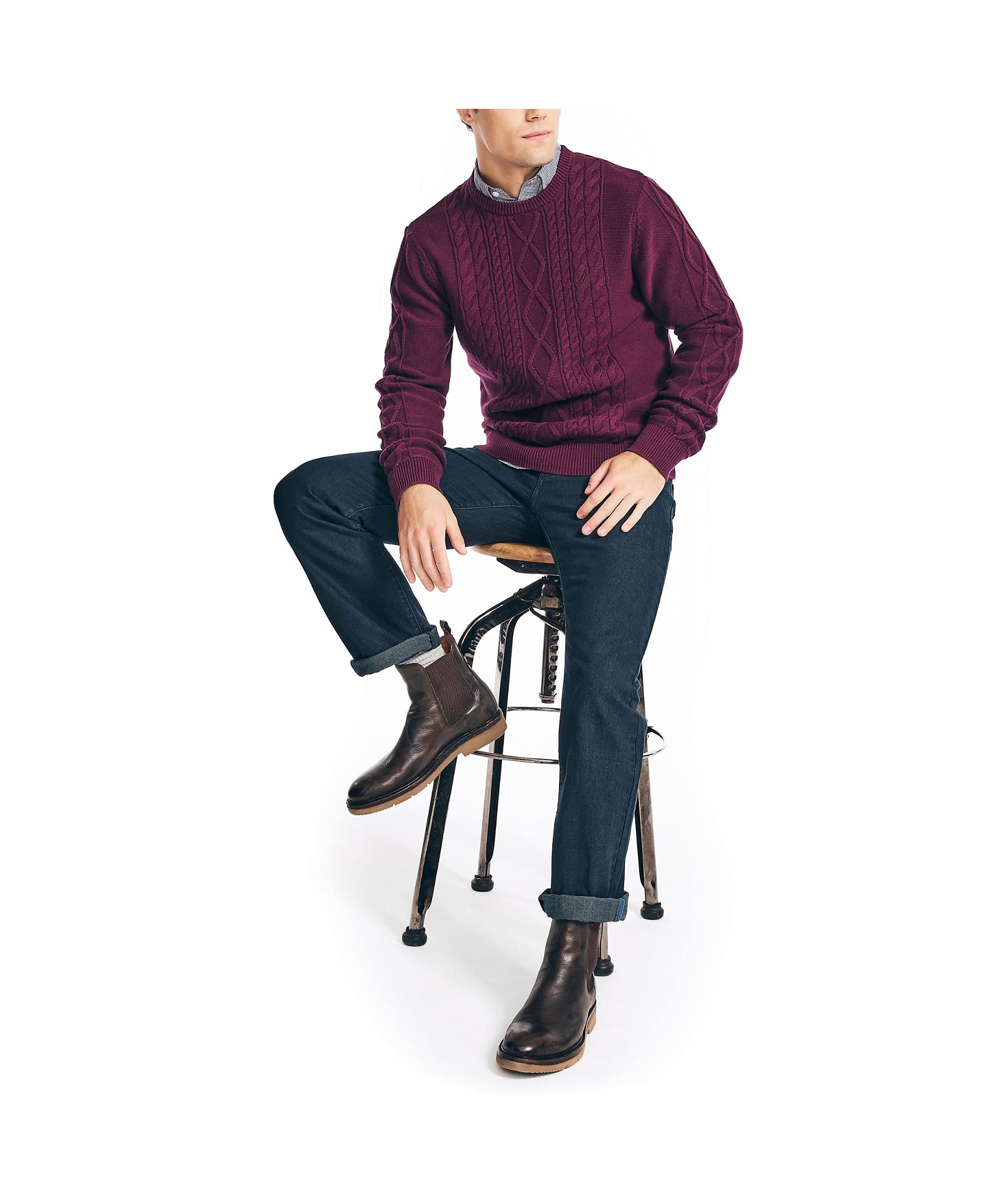 Nautica Maglia A Treccia Maglione Uomo