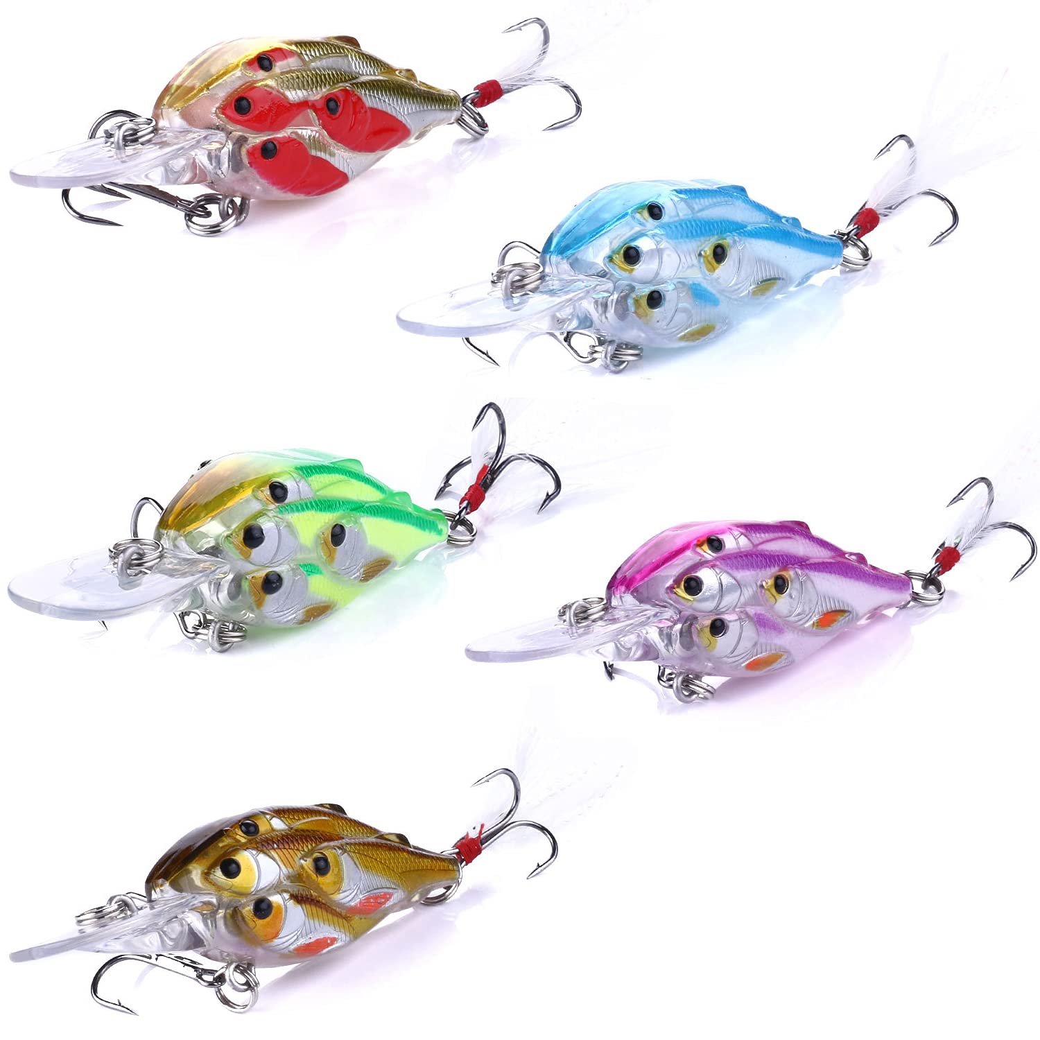 Amazon.co.jp: CrankBaits 釣り用ルアー バスのクランクベイト、淡水