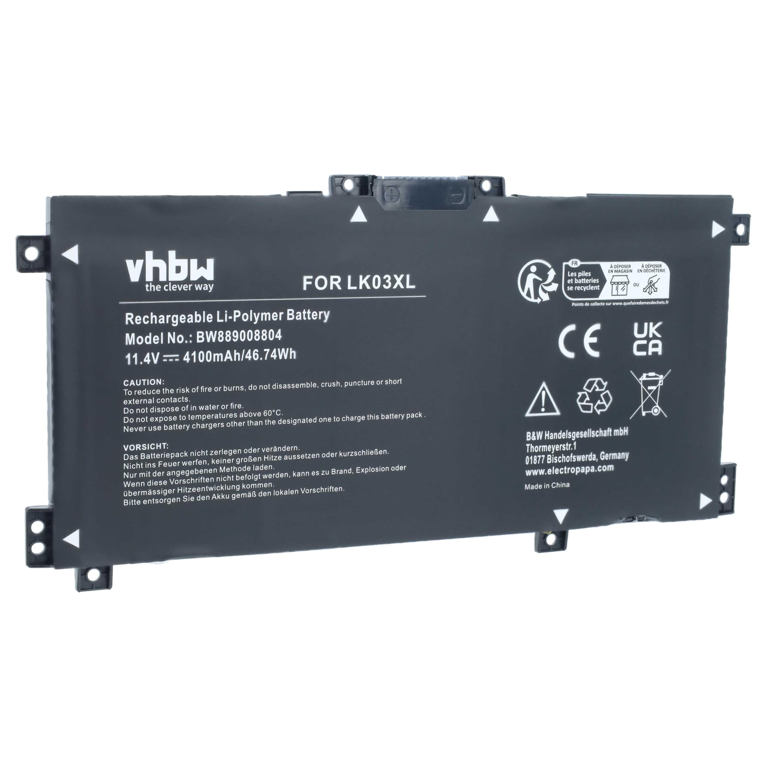 vhbw Batería Compatible con HP Envy X360 15-CN1005NG, 15-CN1008NG