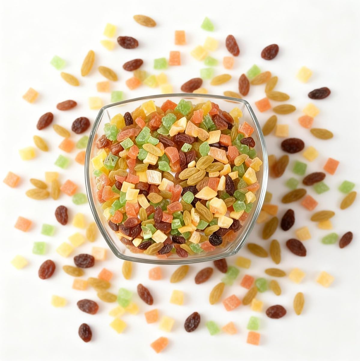 Fresh Snack Mixed Dried Fruit Pack - A snack pack containing two types of dried grapes, dried kiwi, dried mango, and dried apricots - Healthy snacks for adults and children