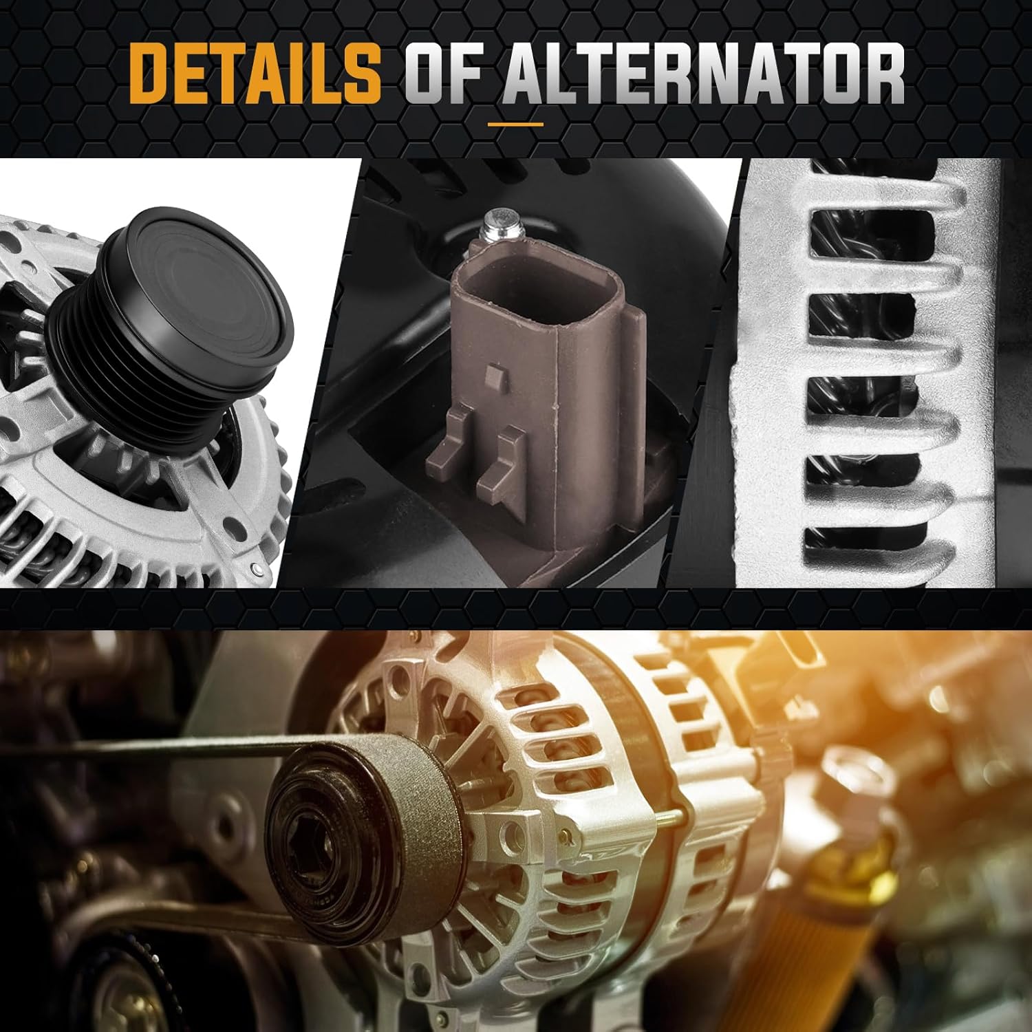 New Alternator for Chrysler Town & Country VAN 3.3L 3.8L 2001-2007, Voyager 3.3L 2001-2004, for Dodge Caravan 3.3L 01-07, Grand Caravan 3.3L 3.8L 2001-2007 Replace# AND0249