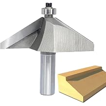 60 Degree Extra Large Chamfer Router Bit,1/2" Shank,1-5/16" Cutting Depth,3/4" Cutting Length Horse Nose Bevel Bits,Eased Edge Cutter with Ball Bearing for Wood Profiling,Edge Forming