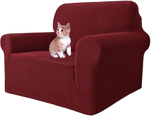 MAXIJIN Funda elástica para silla con brazos, 1 pieza para sofá o silla de estar, funda antideslizante (31-46 pulgadas), protector de muebles que se