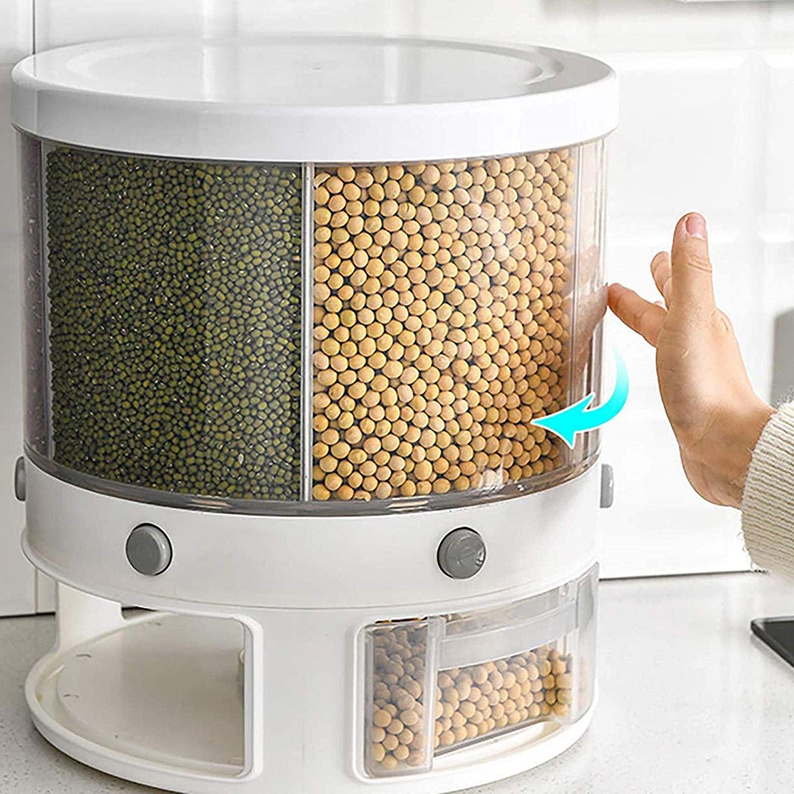 Dispenser per cereali, dispenser per riso rotante da 13,2