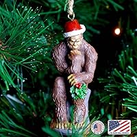 Vista 2 de Bigfoot Thinker - Adorno para árbol de Navidad de 3 pulgadas, figuras de árbol de resina (The Thinker)