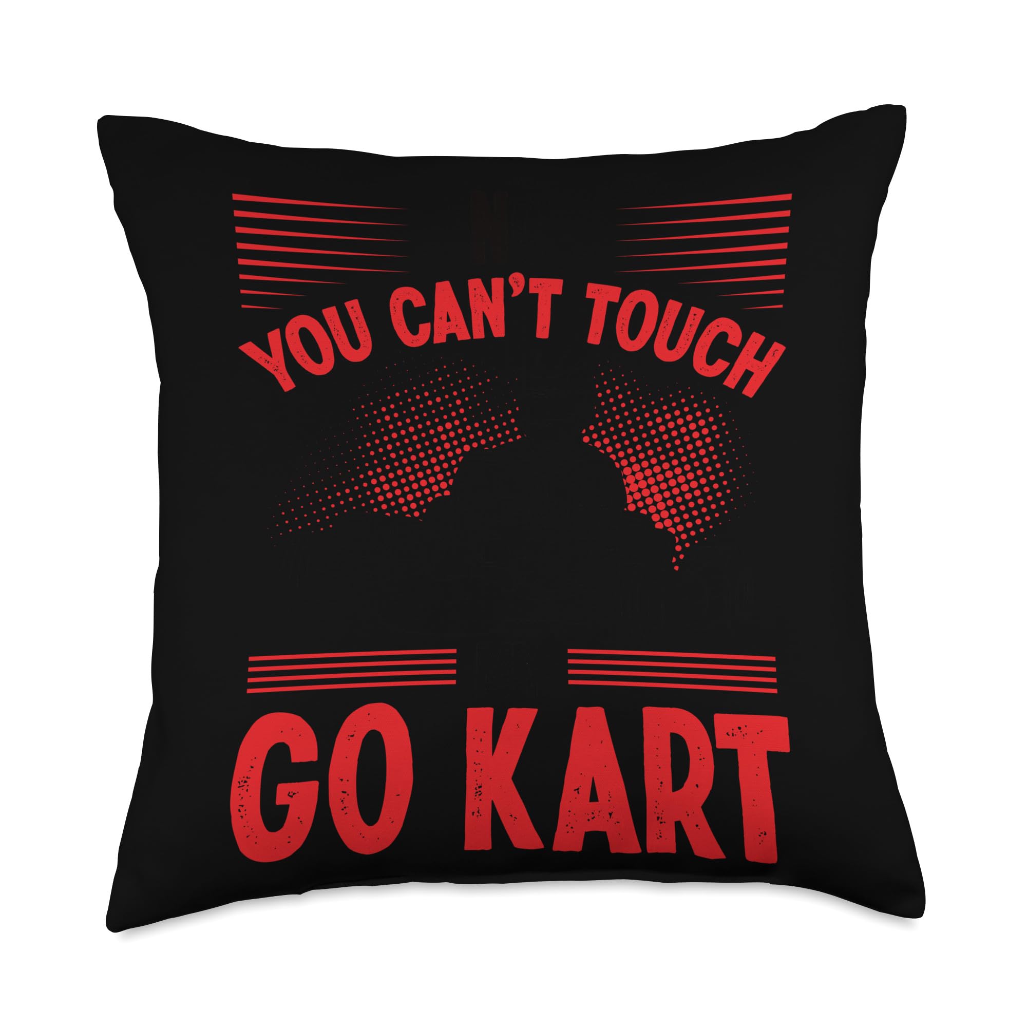 Go Kart for Kids Boys Go Kart Accessories Cart Racing Essentials for Men Go Lover Karting Throw Pillow, 18x18, Multicolor