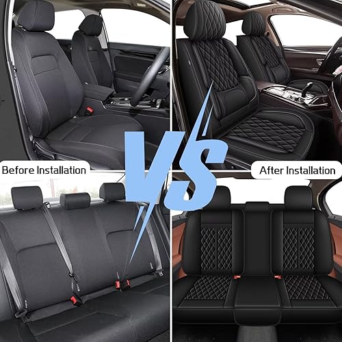 Miniatura 7 de YORKNEIC Juego completo de fundas de asiento para Subaru Impreza 2012-2023 2024, impermeables, transpirables, de cuero, fundas de cojín para asiento