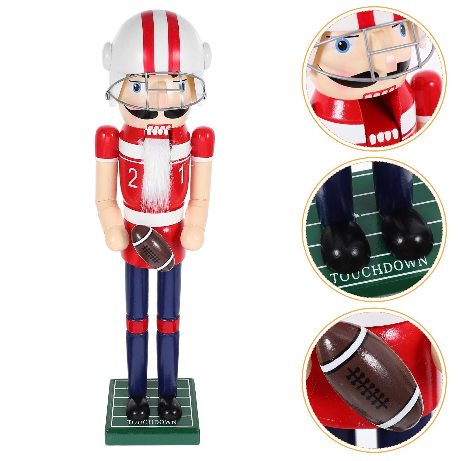 Toyvian 3 Piezas Figura de Cascanueces de Madera Estilo Deportivo para 38