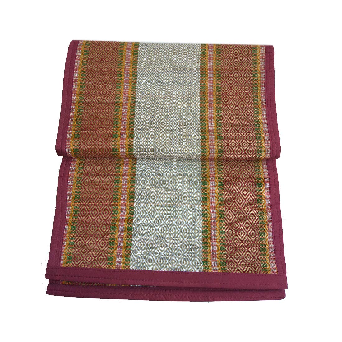 Montelal StoreMontelal Store Rectangular Korai Pai River Grass Reed Madurkathi Traditional Sleeping Floor Mat (Maroon, 72 X 78 Inches)