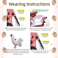 Vista 25 de MANON ROSA Pañales de pollo, gallinas bantam, juego de 6 piezas reutilizables con corbatín, pañales para aves de corral, lavables, impermeables