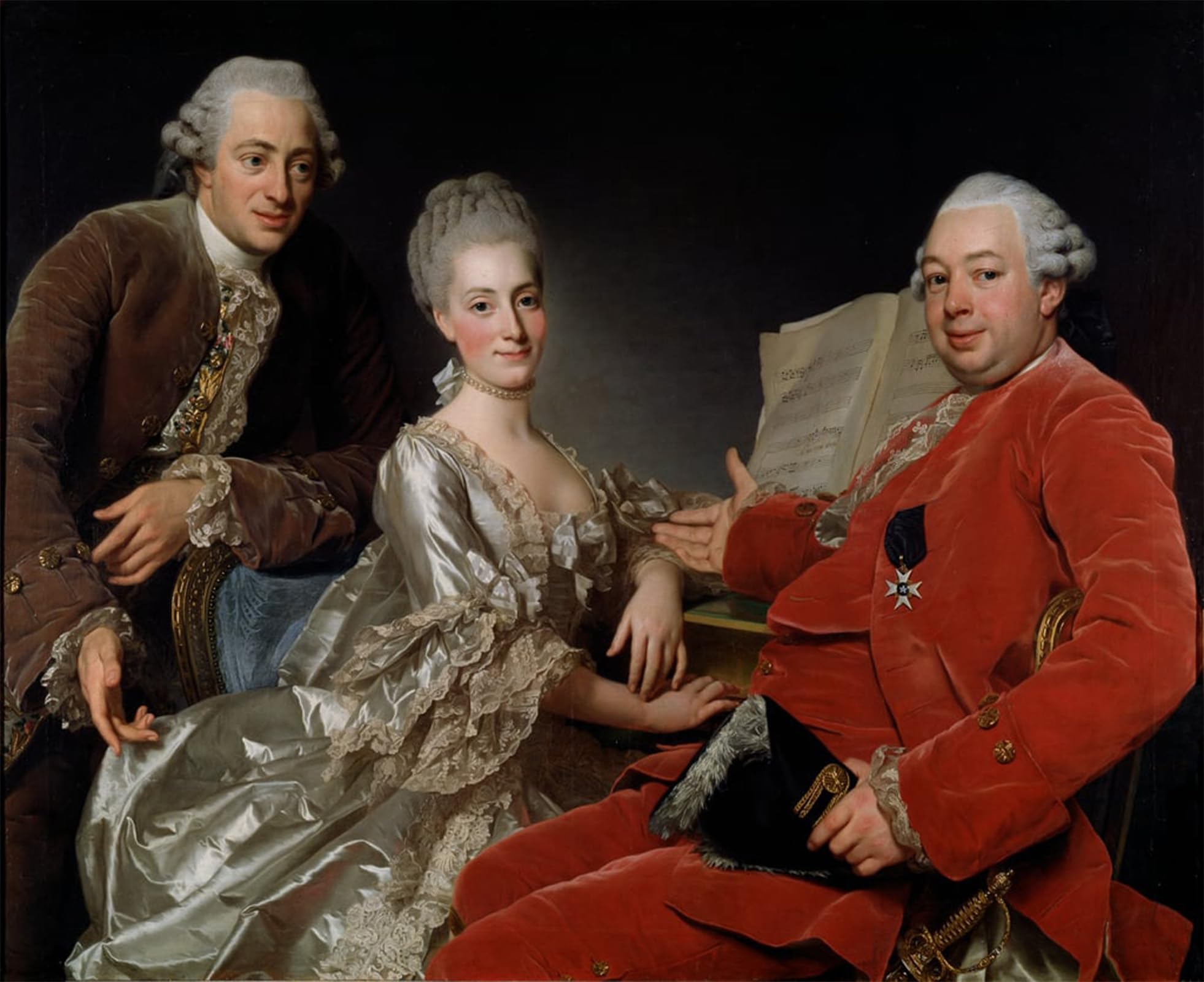 SERENDIPITP Aesthetic Poster Photo Wall Print Retro Picture John Jennings Esq. and His Brother and Sister in Law by Alexander Roslin Modern Wall Artwork for Home Decor 60x90cm