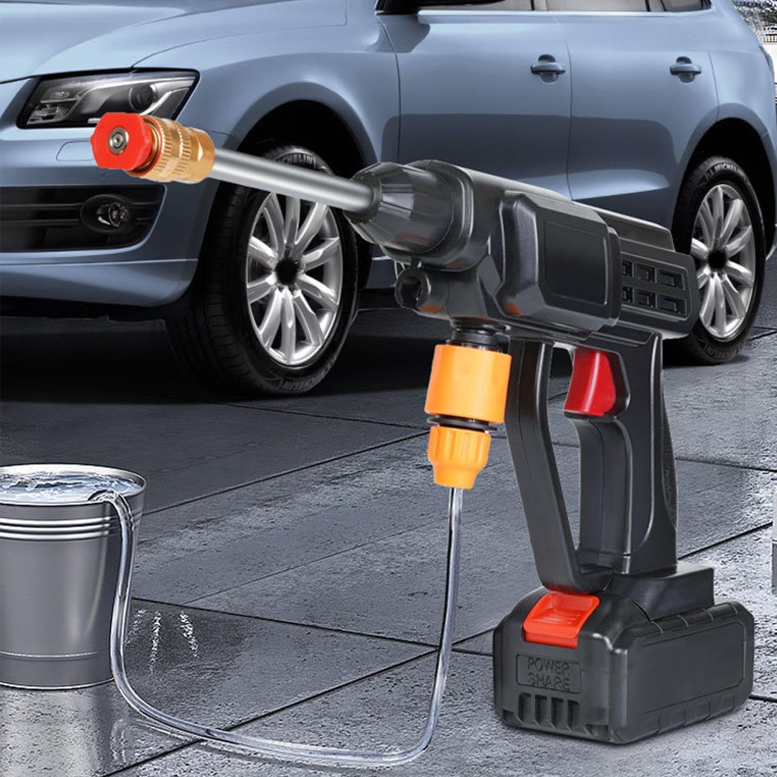 Elektryczny myjka ciśnieniowa,Regulowany strumień, antypoślizgowa rączka | bezprzewodowa - Ręczna myjka samochodowa ciśnieniowa - do Pojazdów SUV Sedan Osobowych Domu Ścian Okien Podłóg Mycia