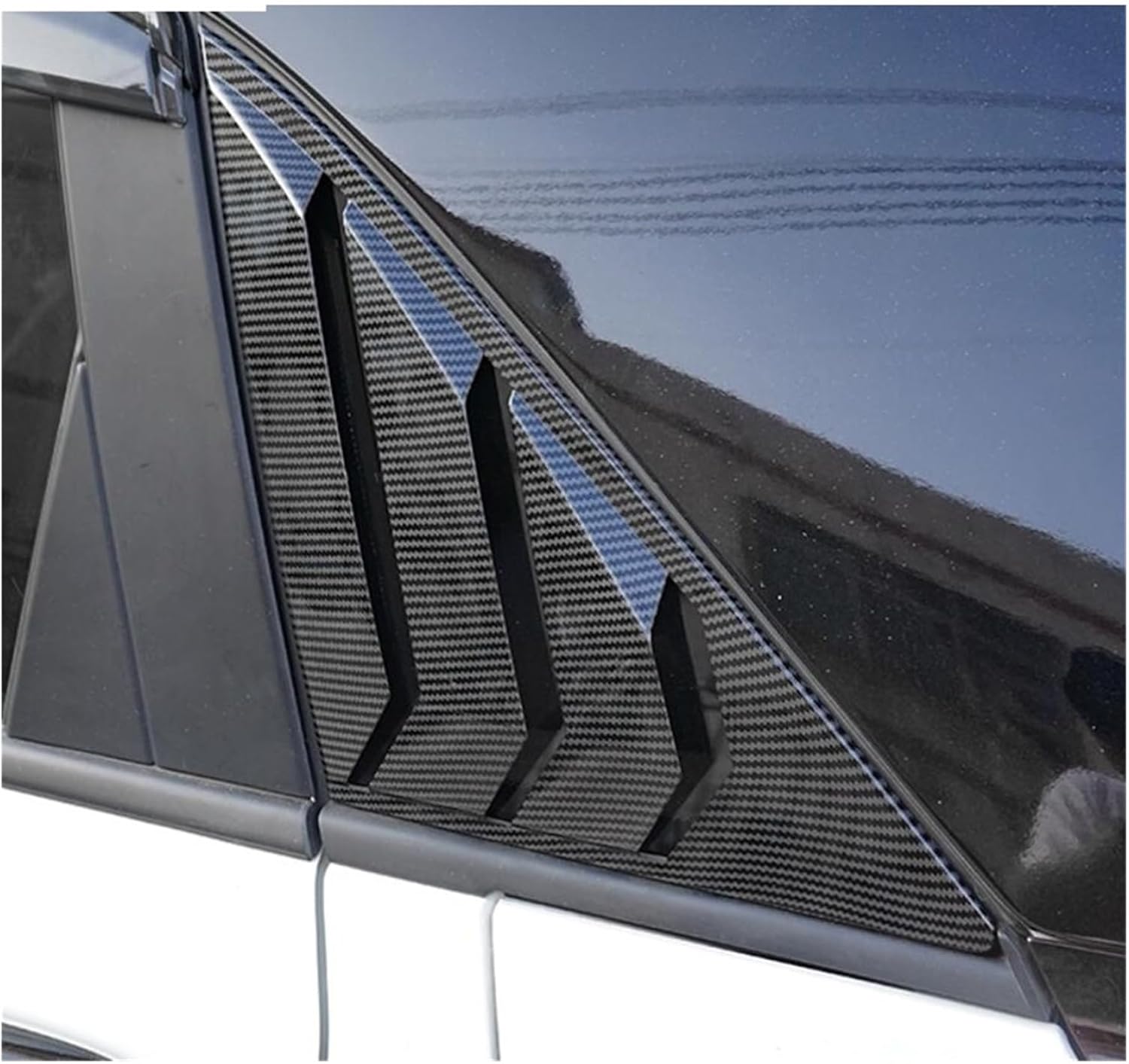 Compatible for Honda Fit Jazz GR 2020-2022 Car Rear Window Louver Shutter Side Vent Cover Trim Carbon Fiber/Black Accessories Exterior (Carbon Fiber Look)