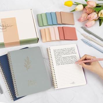 Cute Spiral Notebook Set For Women, Bible Journal Set