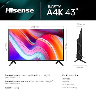 Hisense 43A4K Smart TV, black