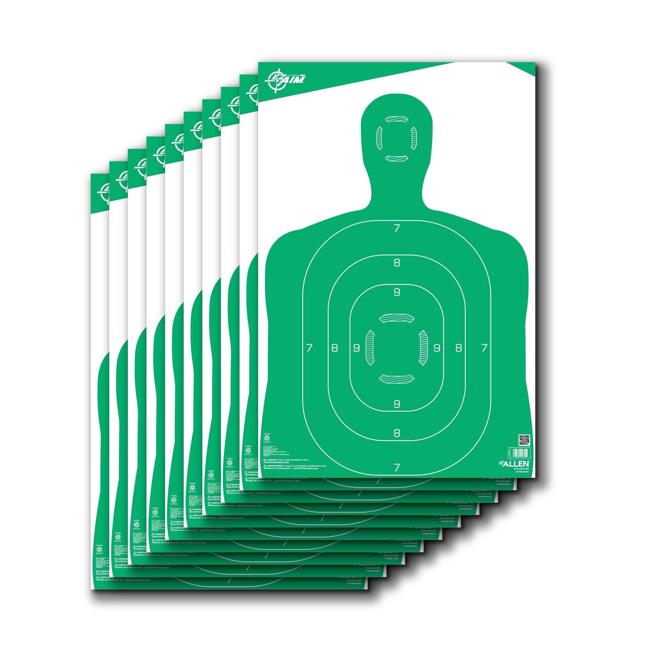 Allen Company EZ Aim 12" x 18" Silhouette Shooting Targets, Green, 10-Pack