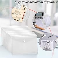 Vista 4 de Toplive Carpetas de archivo, 12 paquetes de sobres de plástico transparente A5, tamaño carta, impermeables, sobres de polietileno con cierre a