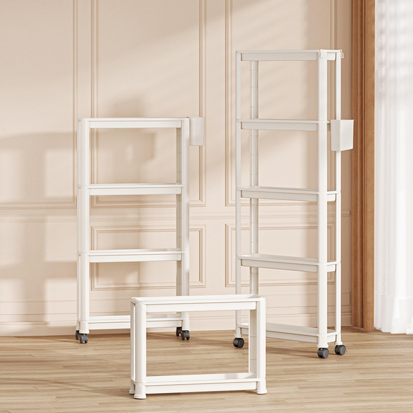 Petit Organisateur de Chariot Roulant - Chariot de Rangement sur Roues verrouillable pour Les espaces étroits | Étagères de Salle de Bain étanches | Douche, Garde-Manger,9cm,6 Tier