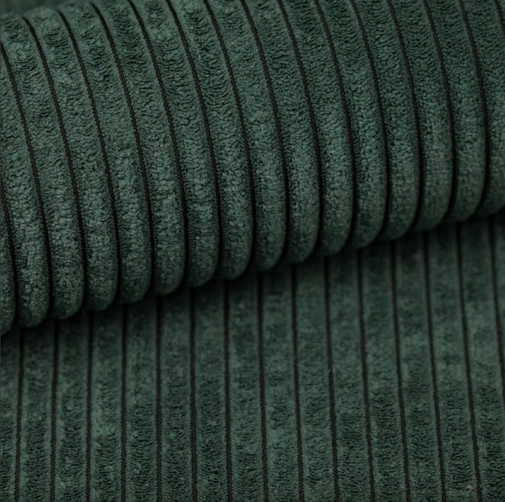 Kaiser Möbel - Ecksofa mit Wohnlandschaft, Eckcouch U Form, Bigsofa, Polstersofa, Bequemes Couch mit Ottomanen für Wohnzimmer, Relaxsofa, Stilvolles Cord Sofa, Lounge-Set U-Form, Modena XL, Grün