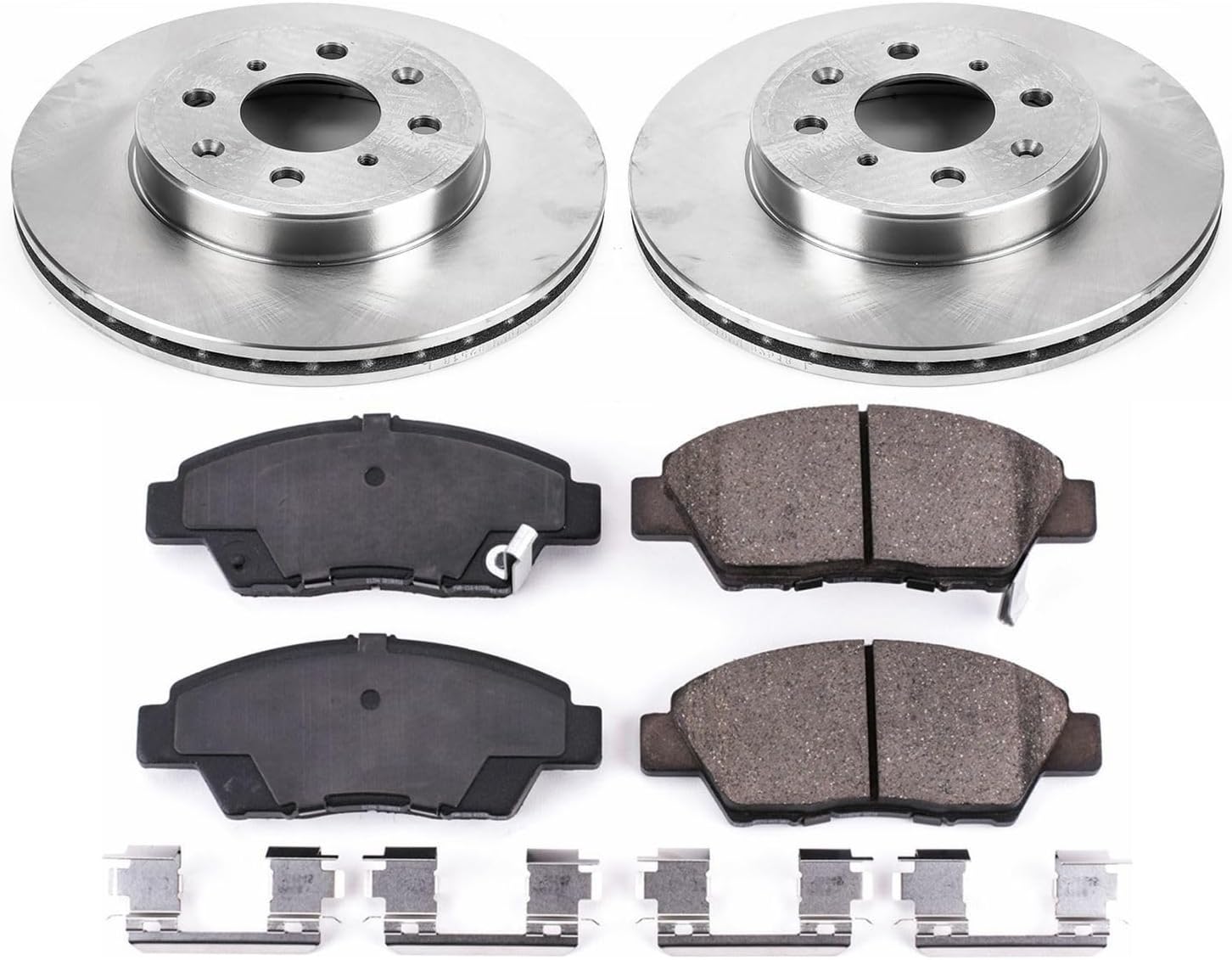 PowerStop Front Brake Kit For Honda Fit 2015-20 - Disc Rotors & Ceramic Brake Pads Replacement, KOE7032