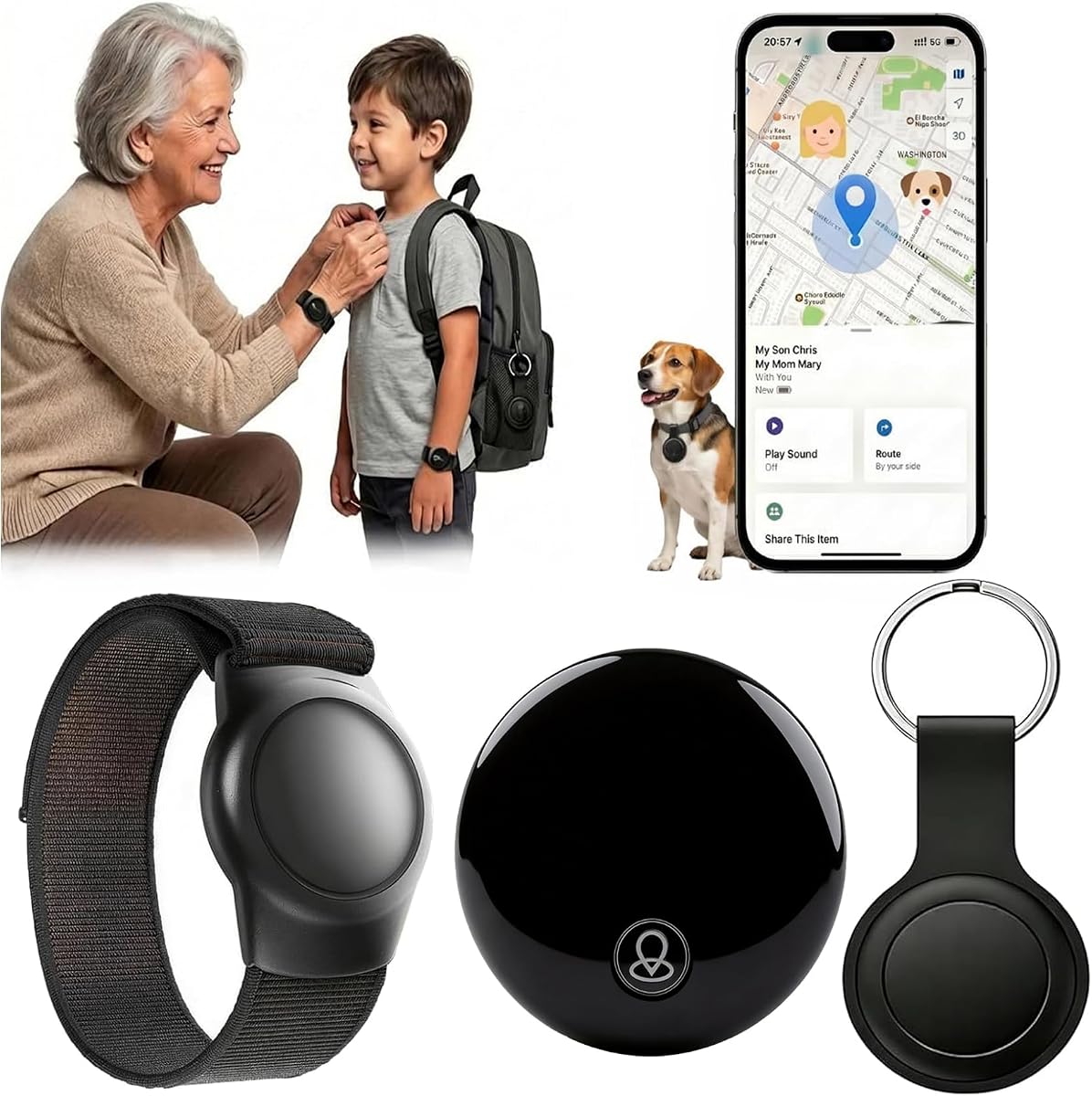 GPS Tracker for Kids, Real-Time Smart GPS Tracking Device for Seniors
