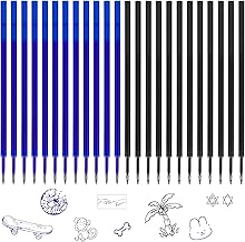 24 x Erasable Pens, Compatible with Legami, Blue and Black, 0.7 mm Tip, Height 13 cm, Erasable Roller Pen, Thermo-Sensitive Ink, Replaceable Refill [12 Blue and 12 Black]