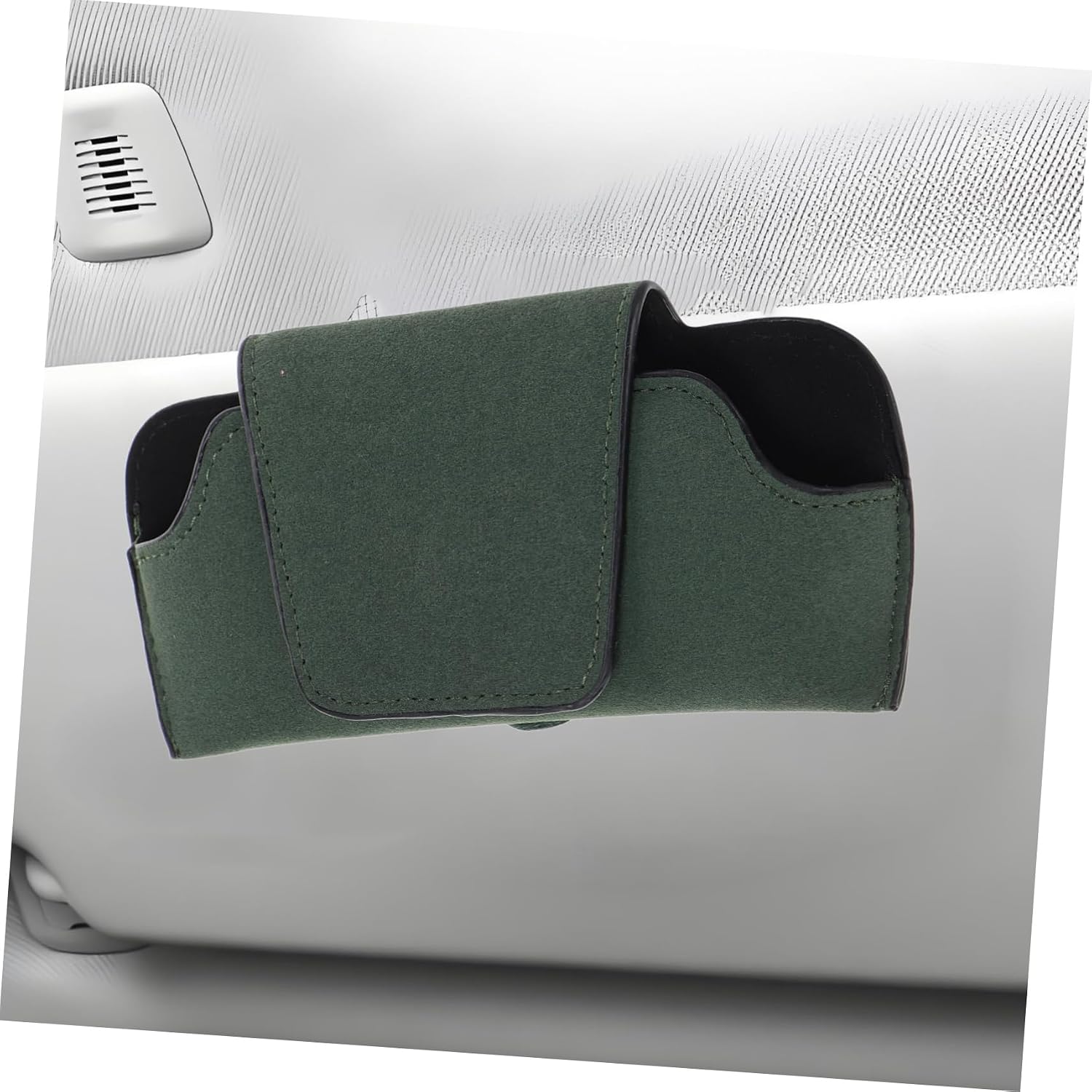 OUNONA Car Sunglasses Holder Eyeglass Organizer for Visor, PU Leather image 4