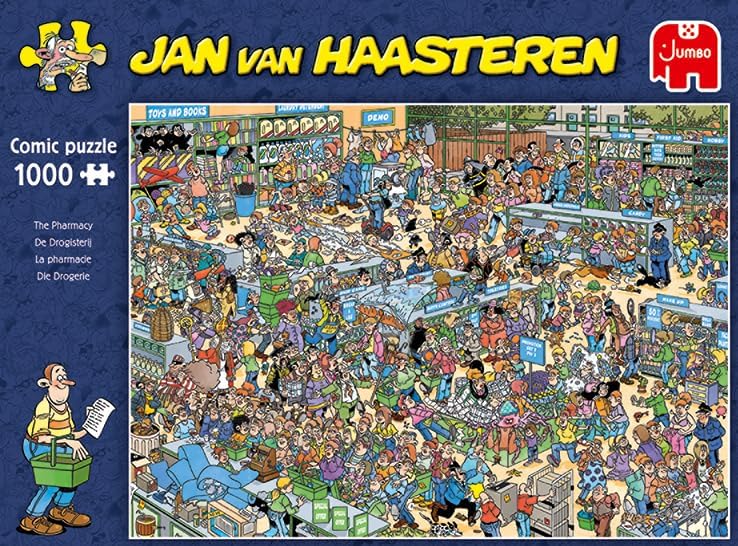 Jumbo, Jan Van Haasteren - 'The Pharmacy' Unique Comic Fun Designed Jigsaw Puzzle for Adults - 1,000 Piece