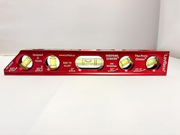LevTech E88 Torpedo XtremeTM Magnetic Torpedo Level Updated Design, Billet Aluminum Level for Electricians, Plumbers & Contractors