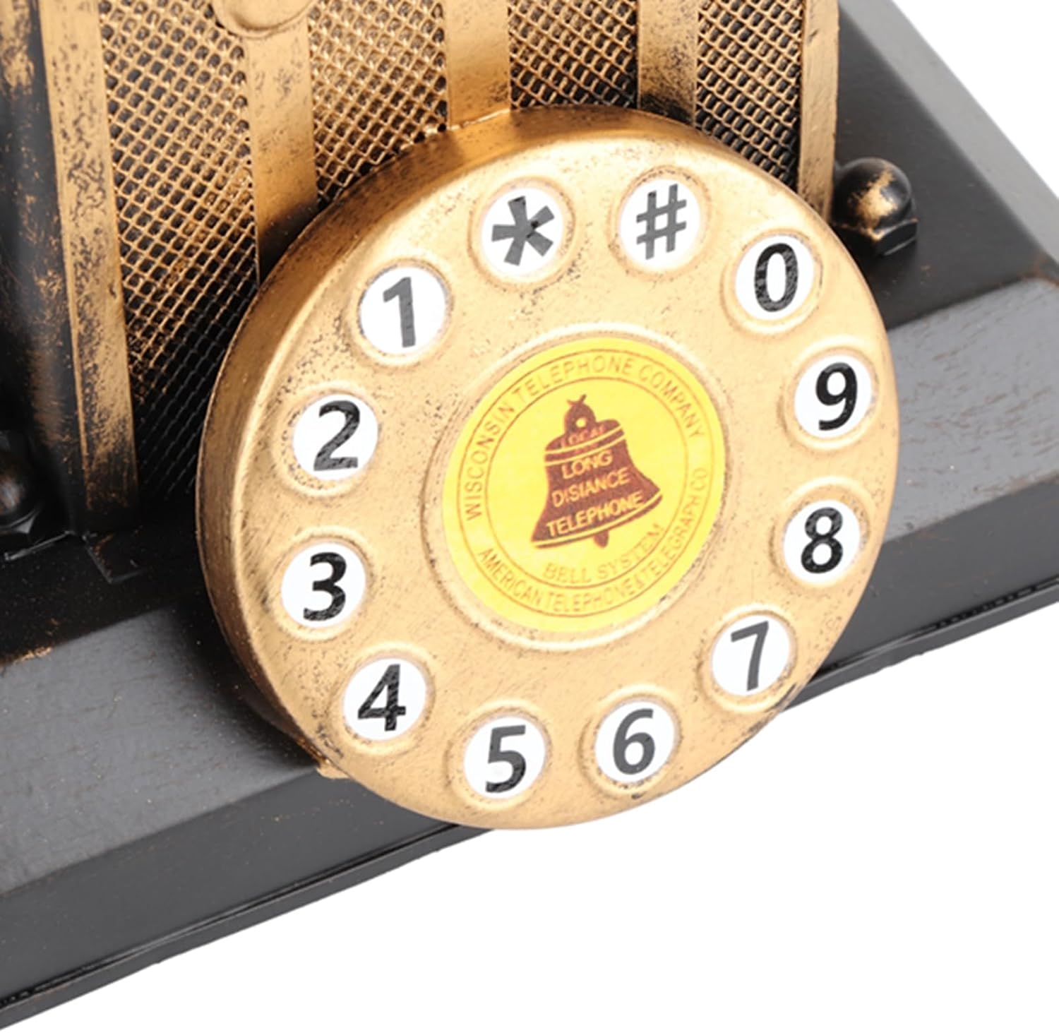 Telephone Ornament, European Black Telephone Ornaments Black Statue Vintage Decorative Telephones Old Fashioned Hand Cranked Model Room Window Decoration Handset Random for