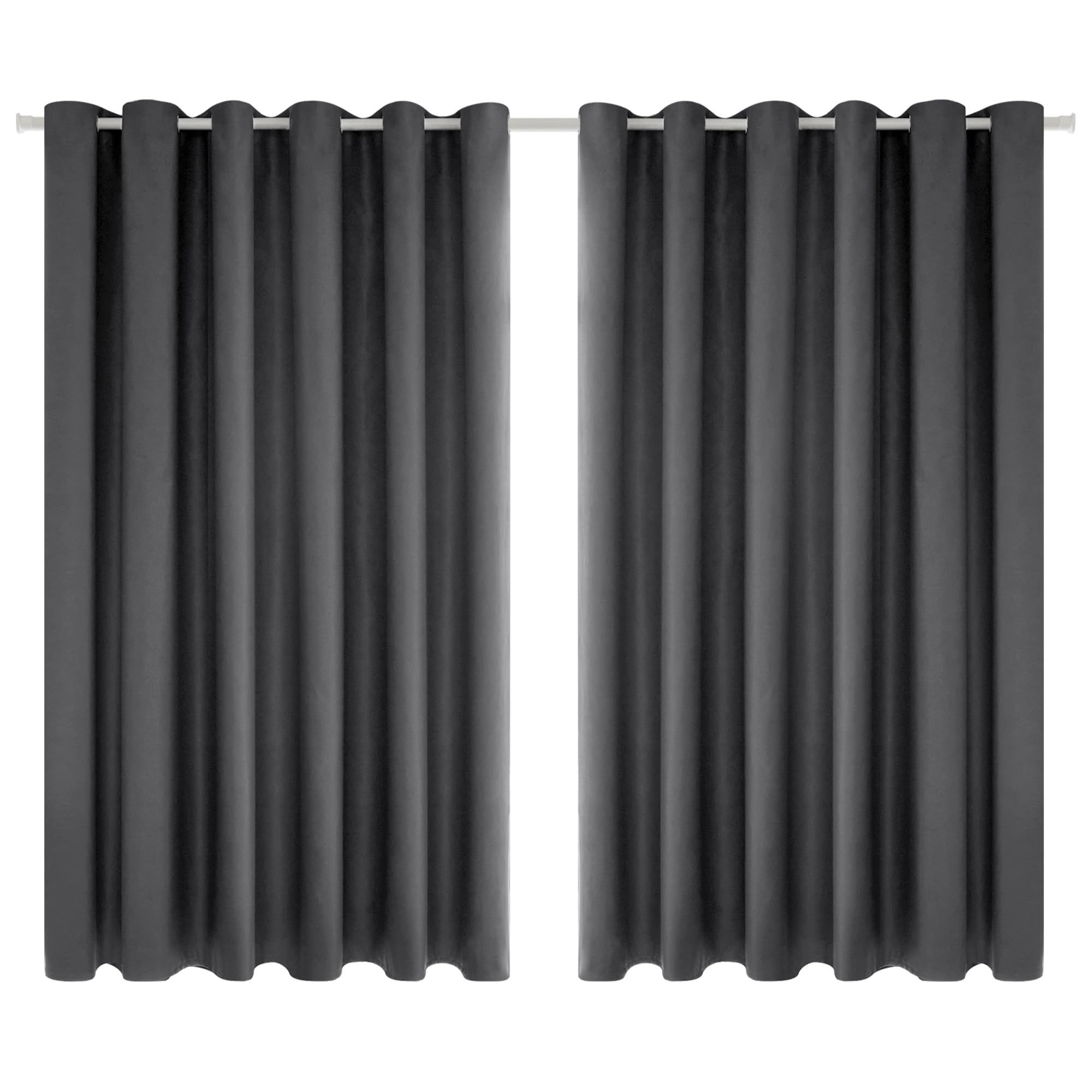 Deconovo Thermal Insulated Wide Grey Curtains Energy Saving Noise Reducing Eyelet Blackout Curtains for Bedroom Living Room 90 x 54 Drop Inch
