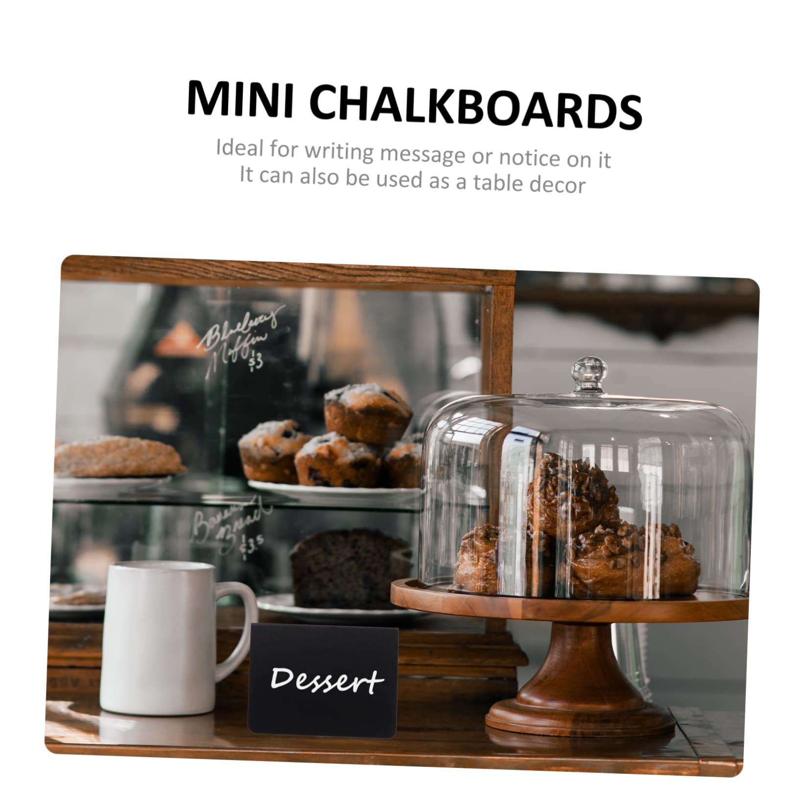 STOBOK 24stücke Mini-schwarze Tafeln Doppelseitige Preisboards Für Restaurant Wiederbeschreibbare Tischdekoration Für Preisschilder Und Botschaften