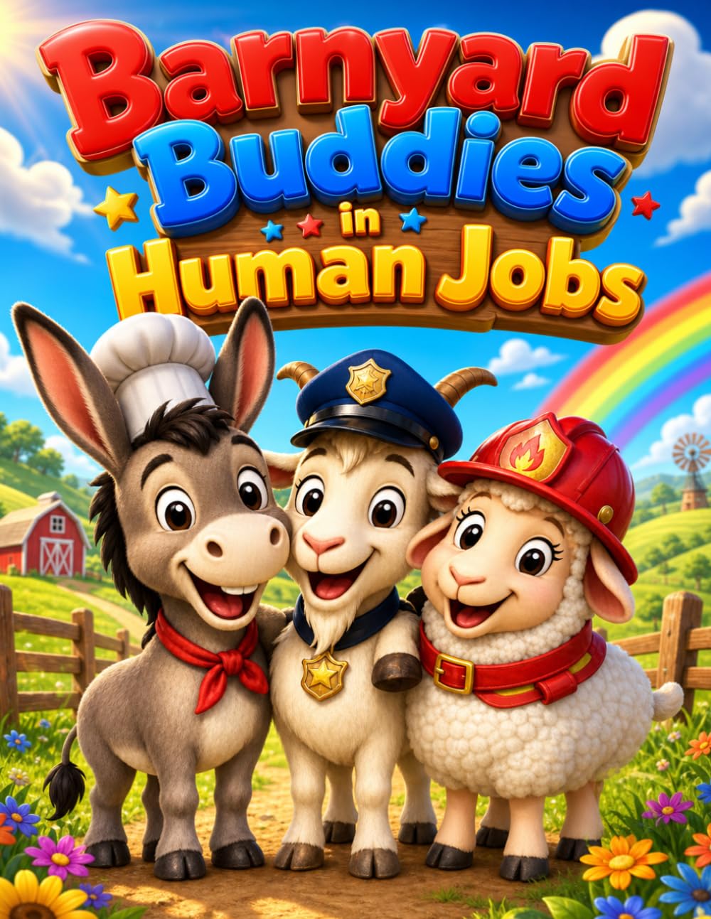 Barnyard Buddies in Human Jobs. Goat, Sheep & Donkey Jobs Coloring Book: A Fun Adventure for Three Best Friends! 30 Amazing Occupations to Color for ... 2-3-4-5-6-7-8. (Animal Jobs Coloring Series)