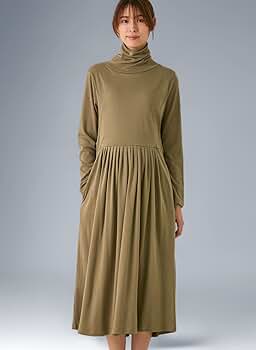 美品】うさとの服 タートルネック ロングワンピース エンジェル