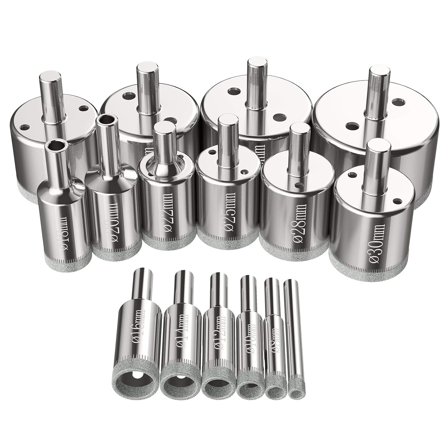 Kamtop Hole Drill Bit Sets 16PCS Diamond Hole Saw Set 650mm Diamond